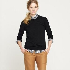 JCrew Tippi Black Merino Wool Crewneck Sweater